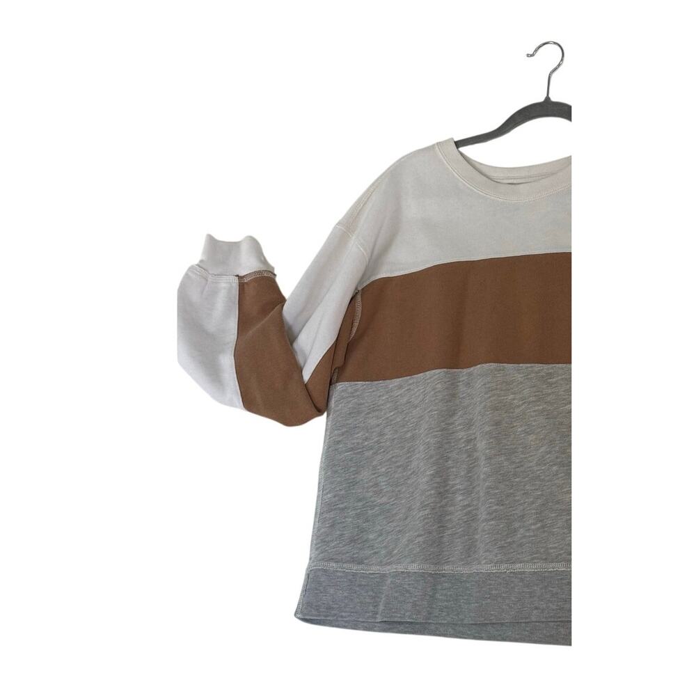 Abercrombie Fitch Soft A&F Sweatshirt Women's Large Color Block Neutrals